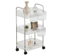 Chariot multi-usage avec roues, chariot à snacks multi-niveaux en acrylique | de rangement avec roues verrouillables | pour cuisine, bureau, maison, salle de bain, buanderie, chambre, dortoir