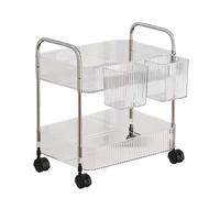 Chariot multi-usage en acrylique - Chariot à goûter à roulettes, étagère transparente | Unité de rangement mobile moderne et transparente, organiseur de salle de bain multifonction fin pour chambre à