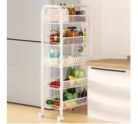 Chariot organisateur cuisine salle de bain 5 plateaux réglables roues pivotantes pour rangement optimal légumes DESSERTE DE CUISINE