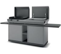 Chariot Plancha FORGE ADOUR Combi G NG 2 tablettes rabattables 2portes coulissantes