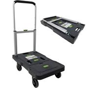 Chariot plateforme pliable, capacité de charge 150 kg, surface de chargement 68x40 cm, barre télescopique réglable en 3 hauteurs. Chariot de transport, chariot à roulettes, diable, chariot pliable, ai