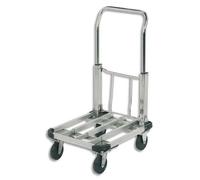 Chariot pliable aluminium - SAFETOOL - 3802.00 - Plateforme extensible - Roulettes de 10 cm - Poids 7,6 kg