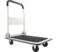 Chariot pliable, capacité de 149,69 kg, chariot à plate-forme pliable avec roues pivotantes, chariot à plate-forme mobile, chariot à plateau, poignée pliable pour un rangement facile, 735 x 480 x 825