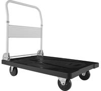 Chariot pliable, capacité de 299,37 kg, chariot à plate-forme pliable avec roues pivotantes, chariot à plate-forme mobile, chariot à plateau, poignée pliable pour un rangement facile, 895 x 595 x 850