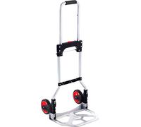 Chariot pliable, capacité de charge de 176 lb, chariot portable en aluminium, chariot convertible avec poignée télescopique et roues en caoutchouc, ultra léger et ultra résistant pour le déménagement