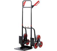 Chariot pliable en acier 120 kg – Système à 3 roues actionnable d'une seule main – Poignée réglable – Chariot de transport en acier – Caisse de rangement compacte