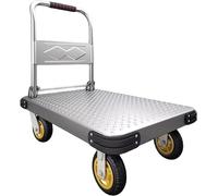 Chariot pliant robuste, capacité de charge de 500 kg. Plateforme de transport avec 4 roues et protections d'angle, idéal pour les usines, les chantiers et la logistique industrielle (dimensions : 90 x