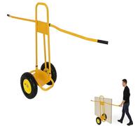 Chariot Porte Panneau 500KG, 2 Roues Transport Plaque Plâtre Fenêtre Jaune | acier robuste, antirouille, rayures résistantes, bras long, usage chantier/entrepôt/hôtel, 1 personne, 2 roues, pour plaques