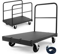 Chariot porte-panneaux - chariot de transport lourd - charge max. 816 kg - 2 en 1 - roues pivotantes 360° - plate-forme 914 x 610 mm - 3 mains courantes latérales - noir