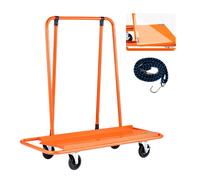 VEVOR Chariot porte-plaques ST02 – Charge 816,5 kg, plateforme large, 4 roulettes, sangle – Orange