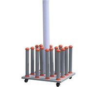 Chariot porte-rouleaux de vinyle mobile - Support de rangement en métal pour papier créatif avec roulettes, 16 supports pour une organisation et un transport faciles - Idéal pour les créateu