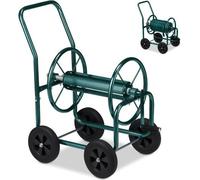 Chariot porte-tuyau en acier vert
