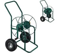 Chariot porte-tuyau en acier vert