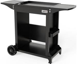 Chariot pour barbecue électrique, tablettes latérales rabattables, mobile