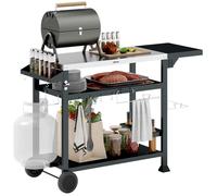 Chariot pour barbecue - Outsunny - 125x65x84cm - Acier - noir