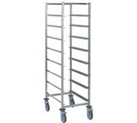 Chariot pour casiers à vaisselle 8 niveaux Tournus - Inox G