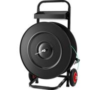 Chariot pour cerclage, adapté aux bobines de cerclage en PET/PP/polyester avec un diamètre intérieur de 20,3/40,6 cm, distributeur de cerclage robuste équipé d'un système de freinage amélioré, plateau