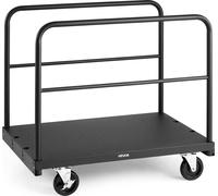 Chariot pour cloisons sèches, capacité de charge de 816 kg, chariot à panneaux en acier 2 en 1 avec roulettes pivotantes de 12,5 mm, plate-forme de 91,4 x 61 cm avec 3 mains courantes latérales pour u