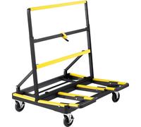 Chariot pour cloisons sèches, capacité de charge de 816 kg, chariot à panneaux en acier avec 4 roulettes pivotantes et plateau extensible, chariot à panneaux pliable avec sangle d'arrimage pour la man