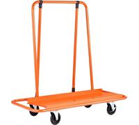 Chariot pour cloisons sèches, capacité de charge de 816 kg, chariot en acier avec 4 roulettes pivotantes, durable et résistant, chariot pour panneaux avec sangle d'arrimage pour contreplaqué, plaques