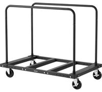 Chariot pour cloisons sèches, capacité de charge de 816 kg, chariot en acier avec roulettes pivotantes de 12,5 mm, chariot pour bois et cloisons sèches avec sangle d'arrimage et 2 mains courantes laté