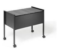 Durable Chariot pour 80 Dossiers Suspendus A4 Standard, noir, 309501 | Support mobile en métal, avec 4 roulettes dont 2 avec freins, dimensions 655 x 592 x 368 mm