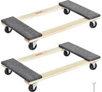 Chariot pour meubles, chariot pour meubles, 4 roues, roulettes mobiles portables, robuste, emboîtable, petit, plat, pour meubles lourds, 2 pièces, 40,6 x 27,9 cm, capacité 227,8 kg, noir