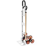 Chariot pour monter les escaliers, capacité de charge de 150 kg, chariot pliable en alliage d'aluminium avec poignée télescopique, 6 roues et 2 sangles élastiques, chariot pour monter les escaliers de