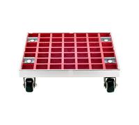 Chariot pour plantes d'extérieur, support de plantes en pot sur roulettes, chariot de pot de fleurs carré, chariot robuste pour pot de fleurs avec roulettes pivotantes, support de pot de fleurs pour