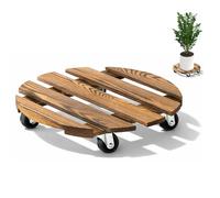 Chariot pour plantes YushengTai rond 30x30 cm, 1 pièce, chariot à roulettes pour plantes rond, plateau roulant pour plantes capacité de 90 kg, chariot pour plantes d'extérieur, sous-pot de fleurs avec