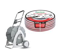 Chariot pour tuyau d'arrosage 1/2"" 45 m + Tuyau d'arrosage Vartco Professional Plus 1/2"" 30 m Agaplast