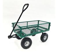 Chariot remorque de jardin - WERKA PRO - WERKA PRO 65 L grillagé - 65 L - Charge 300 kg - 4 ridelles grillagées rabattables