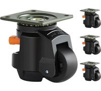 Chariot robuste de 63 cm, conçu pour un usage intensif, avec une rotation à 360 degrés et des pieds réglables