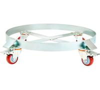 Chariot robuste pour fûts de 55 gallons, capacité de charge de 1 000 lb, chariot pour fûts, chariot à fûts, chariot à main anti-basculement avec cadre en acier et 4 roulettes pivotantes, pour la manut