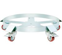 Chariot robuste pour fûts de 55 gallons, capacité de charge de 1250 lb, chariot pour fûts, chariot à main anti-basculement avec cadre en acier et 5 roulettes pivotantes, pour la manutention de fûts en