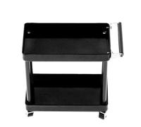 Chariot roulant d'atelier à 2 niveaux, chariot de rangement utilitaire, atelier mobile, chariot de réparation à étagère ouverte, réparation de garage, accessoires RC pour espaces (Noir)