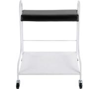 Chariot spa pour bain de pieds - Chariot à 2 niveaux - Charge maximale 100 kg - Repose-pieds - 4 roulettes pivotantes - Structure métallique - Assemblage requis - Blanc