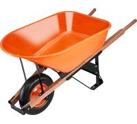 Chariot SucceBuy, capacité de 6 pieds cubes et 330 lb, chariot de jardin à une roue avec poignée métallique et roues de 16 pouces de large, chariot de jardin polyvalent facile à charger, idéal pour la