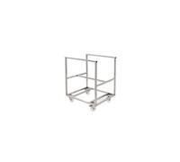 Chariot inox pour bac grand volume semi-cylindrique 170 L