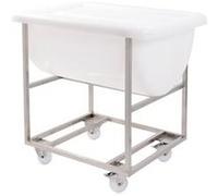 Chariot inox pour bac grand volume semi-cylindrique 170 L
