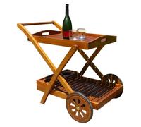 Chariot-table d'appoint en bois d'acacia pour le service des plats, destiné à l'extérieur des bars et restaurants