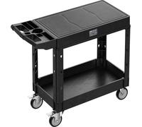 Chariot utilitaire à 2 étagères 550 lb Chariot de service 31,3 x 17,7 pouces avec roues