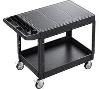Chariot utilitaire à 2 étagères 550 lb Chariot de service 37 x 25,4 pouces avec roues