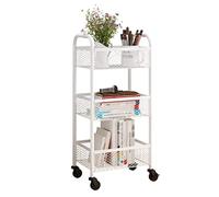 Chariot utilitaire à roulettes pour l'organisation de la cuisine et de la salle de bain, assemblage facile, solution de rangement polyvalente