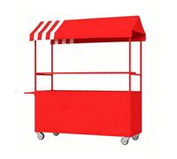 Chariot vente ambulante portable avec auvent, étal fer robuste | Stand mobile pour marchés fermiers, marchés aux puces et vente sur la voie publique(E,100cm/39.4in)
