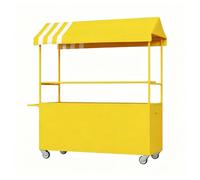 Chariot vente ambulante portable avec auvent, étal fer robuste | Stand mobile pour marchés fermiers, marchés aux puces et vente sur la voie publique(G,140cm/55.1in)