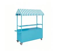 Chariot vente ambulante portable avec auvent, étal fer robuste | Stand mobile pour marchés fermiers, marchés aux puces et vente sur la voie publique(F,180cm/70.9in)