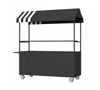 Chariot vente ambulante portable avec auvent, étal fer robuste | Stand mobile pour marchés fermiers, marchés aux puces et vente sur la voie publique(J,180cm/70.9in)