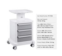 Chariot VEVOR Lab, coque résistante en PP, grand espace de rangement, mobilité facile, blanc 4 ABS 4