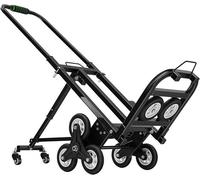 Chariote à plateforme pliante pour charges lourdes, capacité 150 kg, avec système de montée des escaliers, 3 roues pivotantes, idéale pour le transport, chariot de manutention pour escaliers avec 2 pn